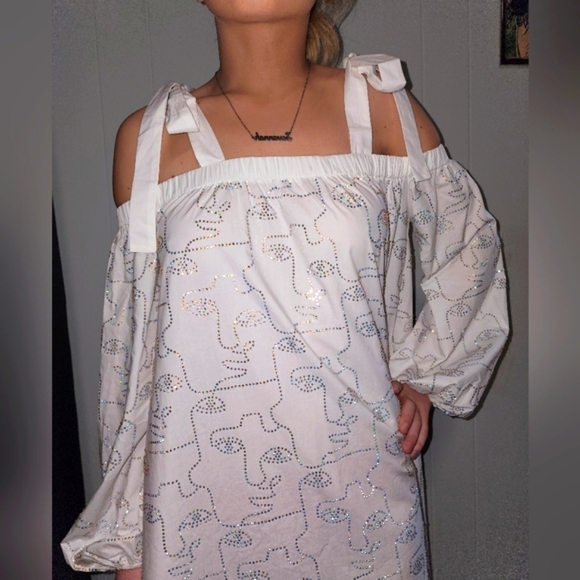 NWT Gorgeous Akira Face Off Boho Sparkling Chic Midi Dress - Picture 3 of 16